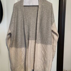 Maurices Two-Tone Gray and Cream Cardigan